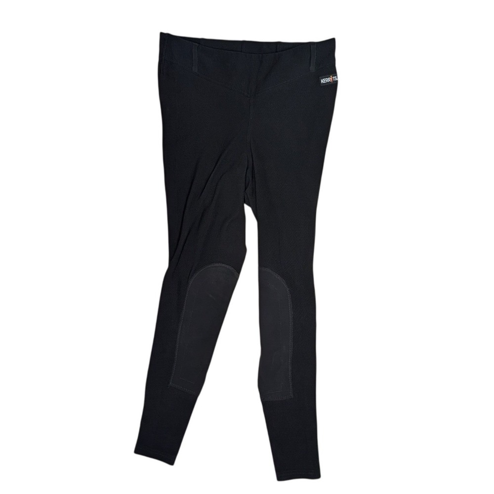 Kerrits Riding Breeches Womens Large Black Grippy Pants Made in USA Slim Fit